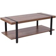 Visit the Flash Furniture Store Flash Furniture Beacon Hill Rustic Wood Grain Finish Coffee Table with Black Metal Legs