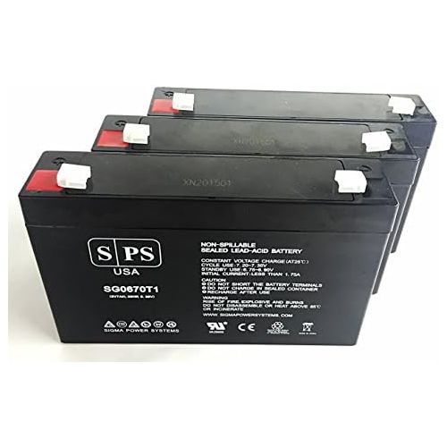  6V 7Ah Replacement Battery AJC-C7S - SPS Brand (3 Pack)