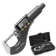 Digital Micrometer, Professional Inch/Metric Thickness Measuring Tools 0.00005/0.001 mm Resolution Thickness Gauge, Protective Case with Extra Battery