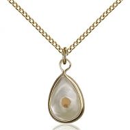 Unknown Gold Filled Mustard Seed Pendant 58 x 38 inches with Gold Filled Lite Curb Chain