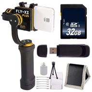 6Ave ikan FLY-X3-Plus 3-Axis Smartphone Gimbal Stabilizer GoPro Mount + 32GB Memory Card + Deluxe Starter Kit Bundle