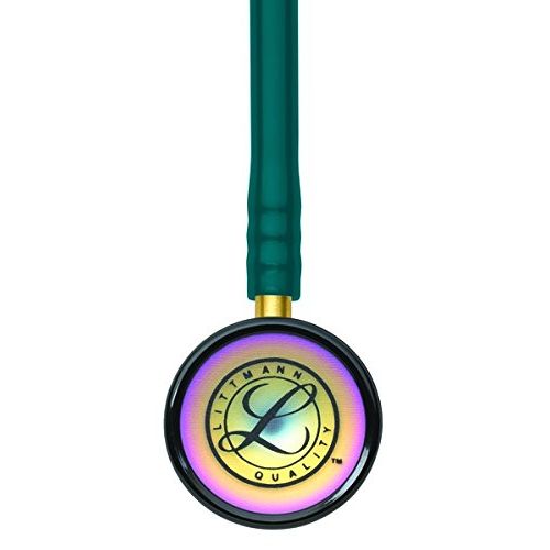  3M Littmann Classic II Pediatric Stethoscope, Rainbow-finish Chestpiece, Caribbean Blue Tube, 28 inch, 2153