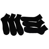 Body+Glove Bodyglove Mens Big & Tall Quarter Cut Socks Color Black, (Pack of 6)