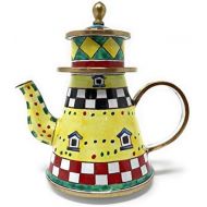 Kelvin Chen Colorful Whimsical Lighthouse Enameled Miniature Teapot, 3.75 Inches Long