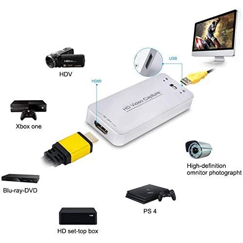  DIGITNOW USB Capture HDMI Video Card, Broadcast Live Stream Record, HDMI to USB Dongle Full HD 1080P Live Streaming Video Game Grabber Converter