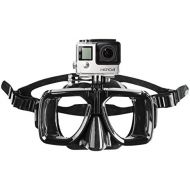 Mantona Taucherbrille mit Befestigung (fuer GoPro Hero 6 5 4 3+ 3 2 1, Session und andere kompatible Action Cams)