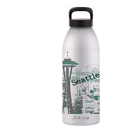 Liberty Bottleworks Seattle Skyline Water Bottle, Made in USA, Standard Cap