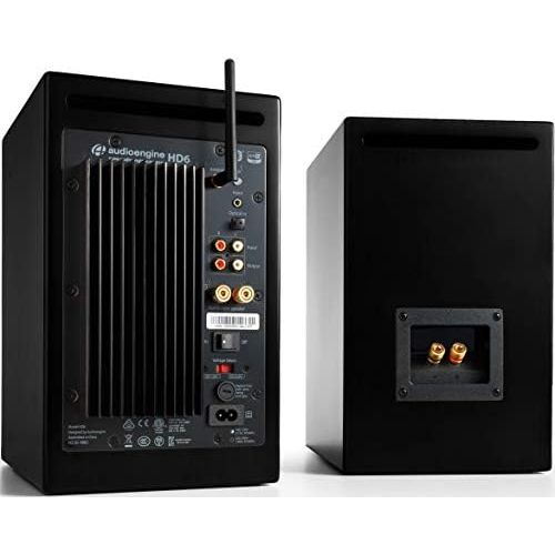  Audioengine HD6 150W Wireless Powered Bookshelf Speakers, Bluetooth aptX HD 24-Bit DAC & Analog Amplifier (Black)