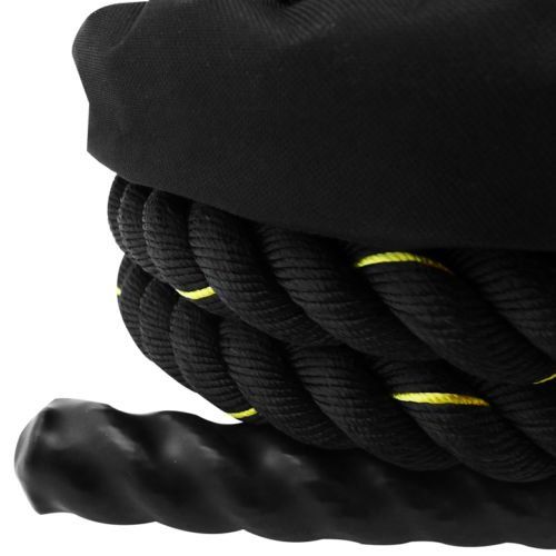 핑 Pingkay Comie 1.5 30ft Black Poly Dacron Battle Rope Exercise Workout Strength Training Rope Undulation Rope Fitness