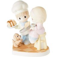 Precious Moments You Make My Heart Flip Couple Baking Pancakes With Dog Bisque Porcelain Figurine 171034