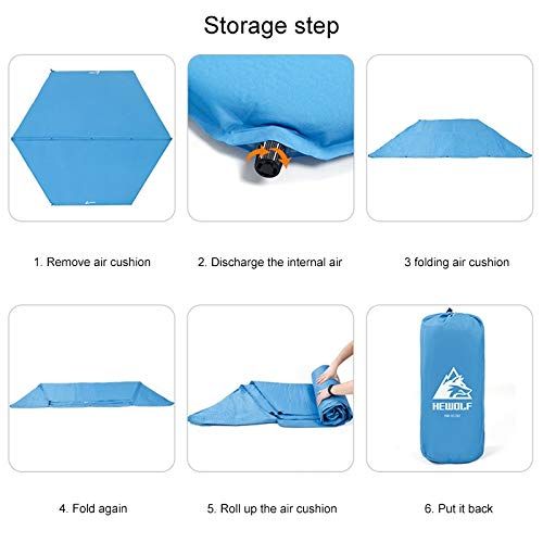  Wai Sports & Outdoors Hewolf 1783 Hexagonal Automatic Thickening Inflatable Bed Mattress Camping Tent, Size: 208x248cm (Blue) Tents & Accessories (Color : Blue)