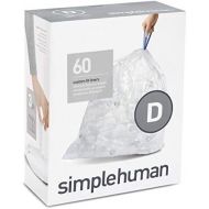 [아마존베스트]Simplehuman simplehuman Code D Custom Fit Clear Can Liner, 3 Refill Packs (60 Count), 20 L / 5.2 Gal Recycling Trash Bag