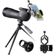 BEBANG 20-60x60 Spotting Scope for Bird Watching, Waterproof Zoom Scope with high Definition, FMC Coated Optical Lens, for Target Shooting, with a Tripod, Smartphone Adapter, Canon