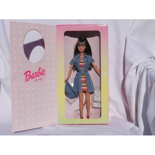 바비 Barbie Japanese Toys R Us Exclusive (1998) - Striped Short Dress with Denim Coat and Hat