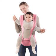 Mibor Baby Carrier Sling: Designer Baby Carrier & Baby Sling 6 in 1 for All Seasons|Breathable, Comfortable, Lightweight & Soft Baby Carrier with Baby Hip Seat (Light Pink)