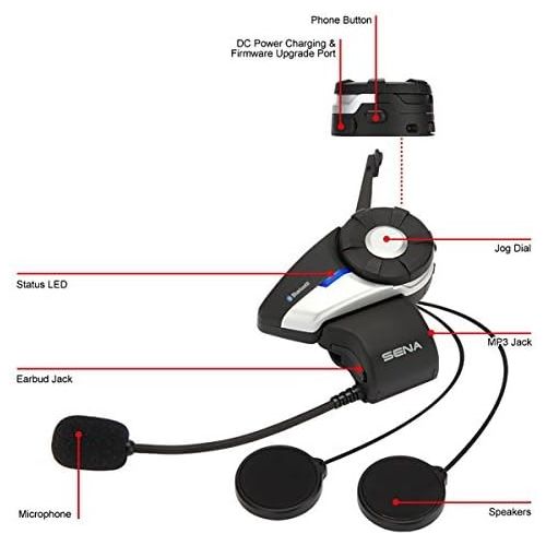  Sena 20S-02 20S Motorcycle Bluetooth Communication System with Slim Speakers