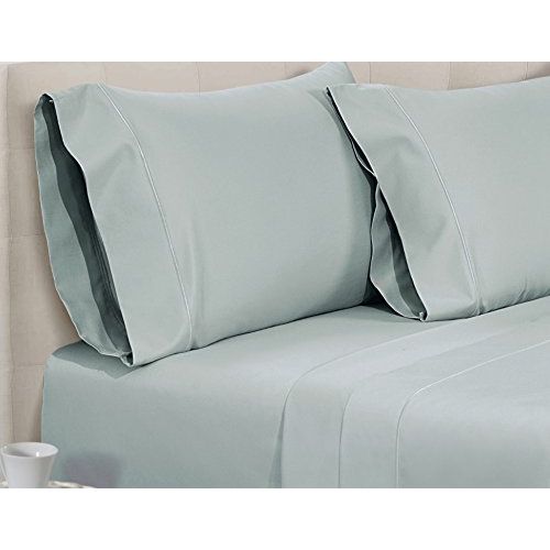  CHATEAU HOME COLLECTION 800-Thread-Count Egyptian Cotton Deep Pocket Sateen Weave Sheet Set, Ultimate Gift; Holiday Sale (Queen, Mineral)