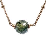 VAN DER MUFFINS JEWELS 2.30 Carat Genuine Diamond Necklace | Blue-Green Antique Gemstone Jewelry | Unique Birthday Gifts