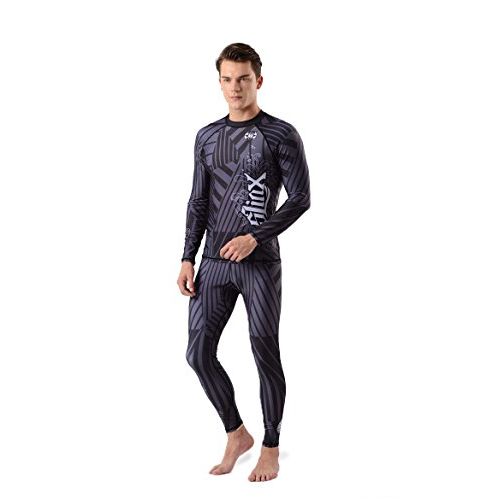  Pandawoods pandawoods Long Sleeve Rash Guard Men Base Layer Compression Surfing Swimsuit Top