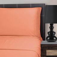 Superior 3-Line Embroidered Pillowcase Sheet, Queen, Coral