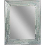Head West Headwest Reeded Sea Glass Wall Mirror, 24 inches by 30 inches, 24 x 30