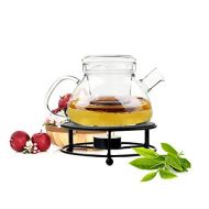 Sendez Teekanne mit Teesieb und Metall-Stoevchen Glaskanne Teekocher Teepot Teebereiter