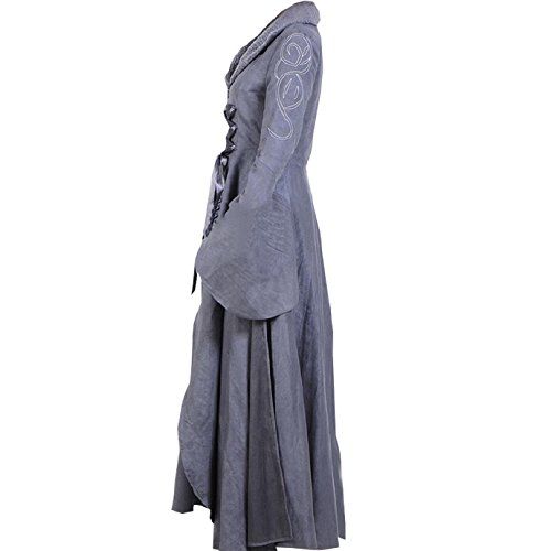  Cosplay Adult Women Renaissance Court Grey Dress Suit Halloween Carnival Costume