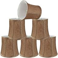 Aspen Creative 30366-6 Small Bell Shape Chandelier Set (6 Pack), Transitional Design in Brown, 5 Bottom Width (4 x 5 x 5) Clip ON LAMP Shade
