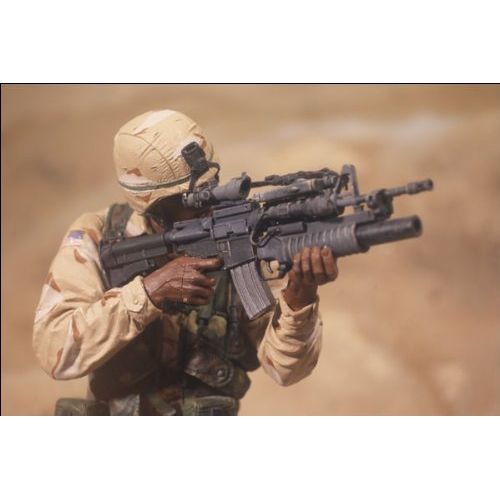  Kibby ARMY DESERT INFANTRY * AFRICAN AMERICAN VARIATION * McFarlanes Military Series 1 Action Figure & Display Base