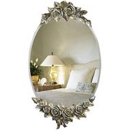 MMLI-Mirrors Decorative Mirror Oval Wall Mirror Creative Bathroom Dressing Makeup Bevelled Shaving Large Vanity Living Room Bedroom (71x41cm,76x45cm,88x50cm)