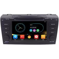 Hizpo HIZPO 7 inch Double Din in Dash HD Touch Screen Car DVD Player GPS Navigation Stereo for Mazda 3 2004-2009 Support BluetoothSDiPodUSBFMAM Radio RDS3G1080PSWC