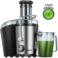 AICOK Juicer Machine, Aicok Juice Extractor, 800W Centrifugal Juicer with 3 Wide Mouth, Dual Speed Stainless Steel Juicer with Anti-drip Mouth, Non-slip feet, BPA Free