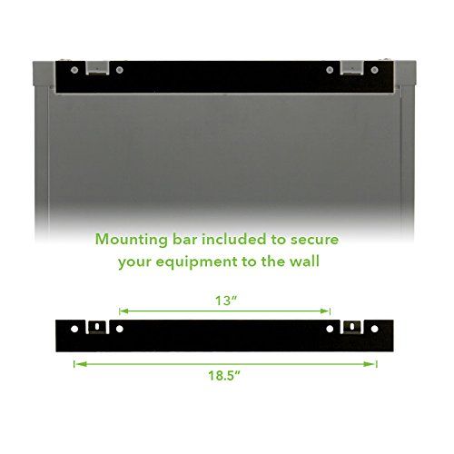 NavePoint 12U Deluxe IT Wallmount Cabinet Enclosure 19-Inch Server Network Rack With Locking Glass Door 24-Inches Deep Black