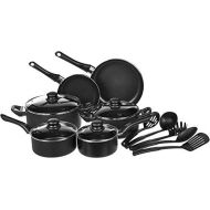 [아마존베스트]AmazonBasics 15-Piece Non-Stick Kitchen Cookware Set - Pots, Pans and Utensils