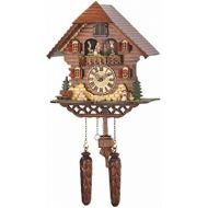 Trenkle Quartz Cuckoo Clock Black forest house with music, turning dancers TU 469 QMT HZZG