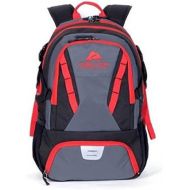 Ozark Trail 35L Choteau Heavy-duty Ripstop Material, Hydration-compatible, Multiple Storage Compartment, Daypack Backpack with 2 Water Bottle Pockets, Black/Red