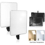 LimoStudio [2-Pack] 45Watt Dimmable Dual-Color Temperature Photo Video Light Panel with AC Adapter and Carrying Bag, AGG2810