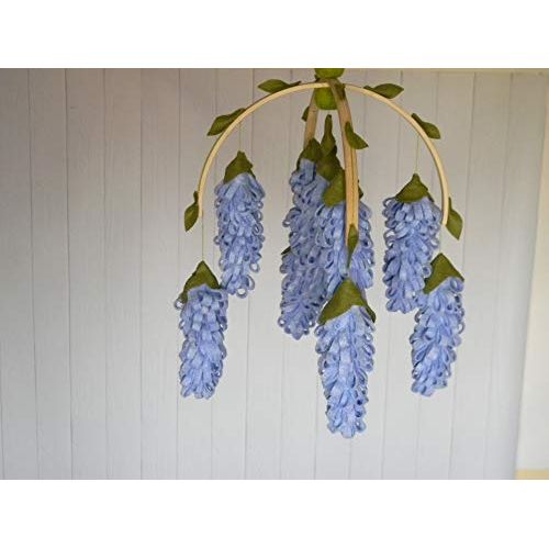  RainbowSmileShop Blue wisteria baby mobile Flower mobile Baby girl mobile Blue nursery decor Baby Mobiles Hanging Floral Mobile