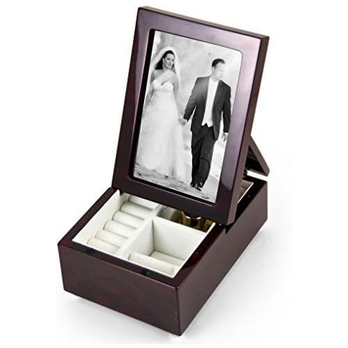  MusicBoxAttic Ultra-Modern Music Box with Fold-Up Photo Frame - Solid Wood Jewelry Box with Compartment  Musical Jewelry Box with Picture Frame (6 X 4) - Choose Custom Song for Music Box from 4