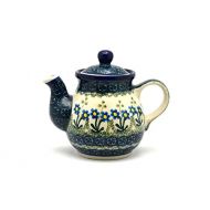 Polish Pottery Gallery Polish Pottery Gooseneck Teapot - 10 oz. - Blue Spring Daisy