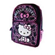Licensed Hello Kitty BLACK GLITTER FACE Large 16 School Backpack Bag