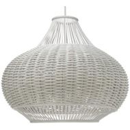 Kouboo KOUBOO 1050033 Wicker Pear-Shaped Pendant Lamp, 18 x 18 x 15, White