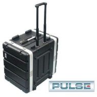 /Pulse Pro Audio DJ Rolling ABS Rack Mount Flight Case Stackable Electronic Equipment Case- Seven Rack Spaces 7RU