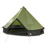 10T Outdoor Equipment 10T Campingzelt Mojave 400 Beechnut XXL Tipi Zelt wasserdichtes 4-8 Mann Rundzelt Indianerzelt Ø 4m