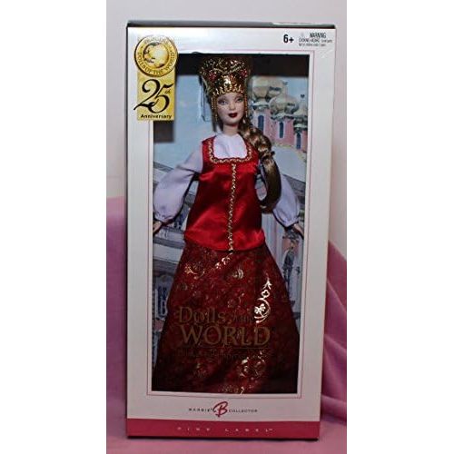 바비 Mattel Year 2004 Barbie 25th Anniversary Pink Label Collector Edition Dolls of the World Series 12 Inch Doll - Princess of Imperial Russia with Elegant Gown, Boots, Crown, Doll Sta