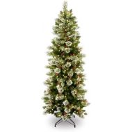 National Tree Company National Tree 7.5 Foot Wintry Pine Slim Tree with 400 Clear Lights, Hinged (WP1-310-75)