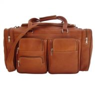 Piel Leather 20In Duffel Bag with Pockets, Chocolate, One Size