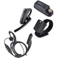 HYS Wireless Bluetooth Earpiece/Headset with Wireless Finger PTT/Dongle and G Shape Wire Earpiece Headset for Motorola XPR 6000 XPR6500 XPR6550 XPR 7000 XPR 7550 XiR-P8200 XiR-P826