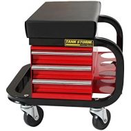 TANKSTORM Creeper Seat Tool Box,3 Drawers Heavy Duty Tool Chest With 4 Rolling Casters-450 Lbs Capacity