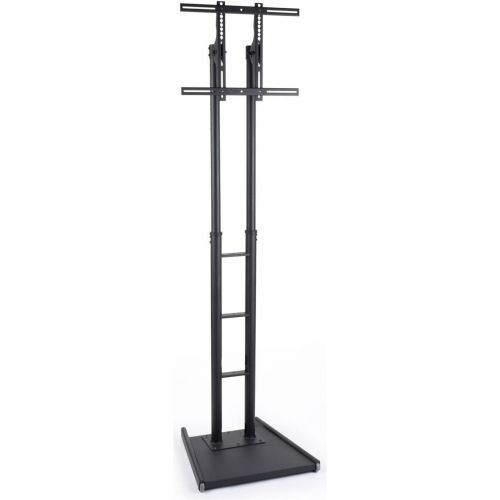  Displays2go Flat Panel TV Stands with Height Adjustable Bracket and Wheels  Black (MBFFACESTBK)